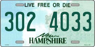 NH license plate 3024033
