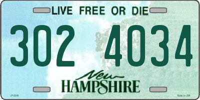 NH license plate 3024034