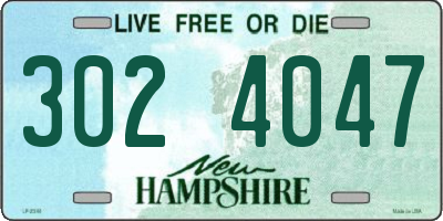 NH license plate 3024047