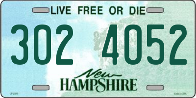 NH license plate 3024052