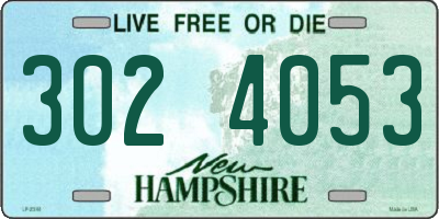 NH license plate 3024053