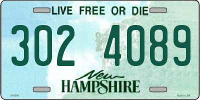 NH license plate 3024089