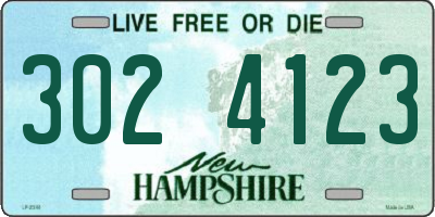 NH license plate 3024123