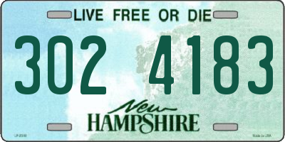 NH license plate 3024183
