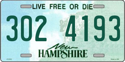 NH license plate 3024193