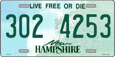 NH license plate 3024253