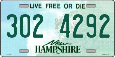 NH license plate 3024292