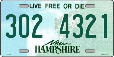 NH license plate 3024321