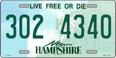 NH license plate 3024340