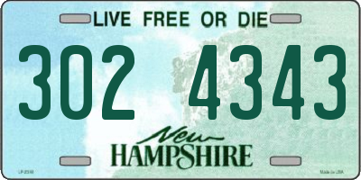NH license plate 3024343