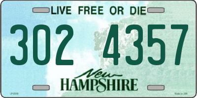 NH license plate 3024357
