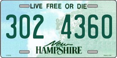 NH license plate 3024360