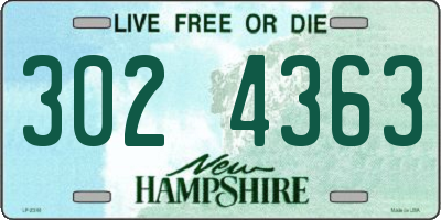 NH license plate 3024363