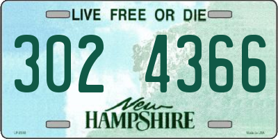 NH license plate 3024366