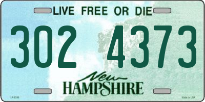 NH license plate 3024373