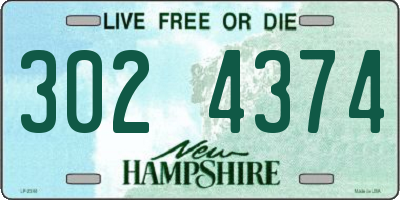 NH license plate 3024374