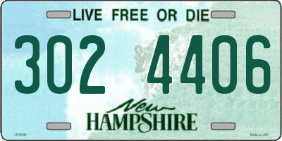 NH license plate 3024406