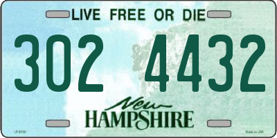 NH license plate 3024432