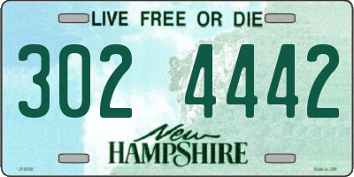 NH license plate 3024442