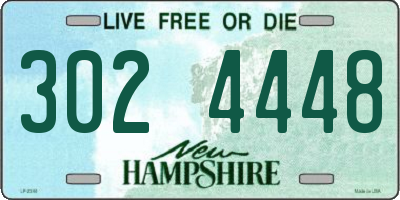 NH license plate 3024448