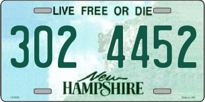 NH license plate 3024452