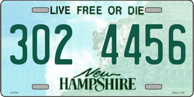 NH license plate 3024456