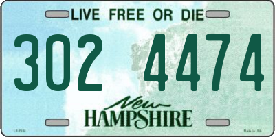 NH license plate 3024474