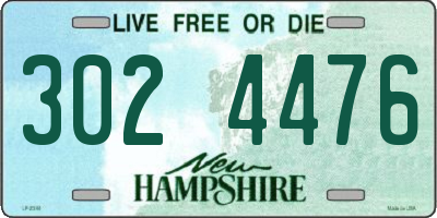 NH license plate 3024476