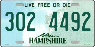 NH license plate 3024492