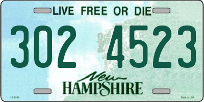 NH license plate 3024523