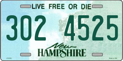 NH license plate 3024525