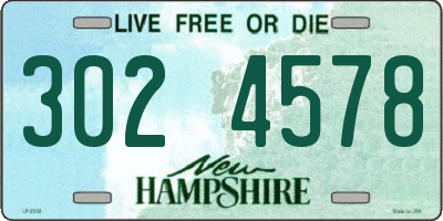 NH license plate 3024578