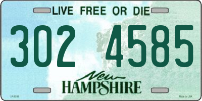 NH license plate 3024585