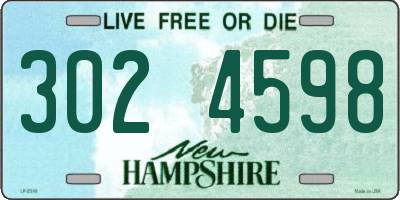 NH license plate 3024598