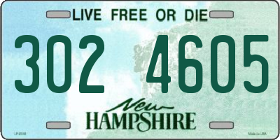 NH license plate 3024605