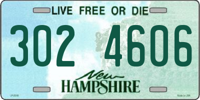 NH license plate 3024606