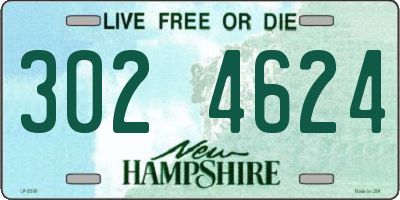 NH license plate 3024624