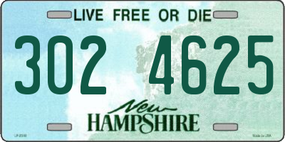 NH license plate 3024625