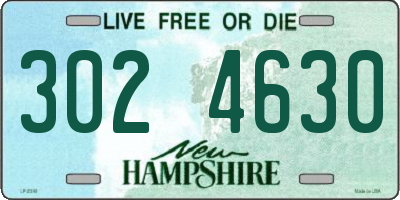NH license plate 3024630