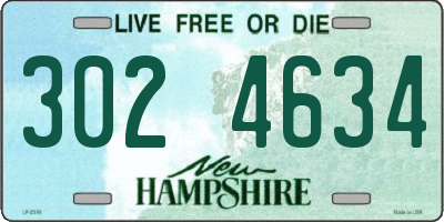 NH license plate 3024634