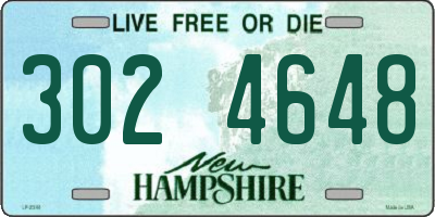 NH license plate 3024648