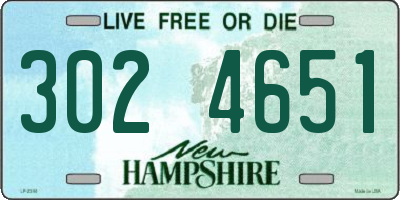NH license plate 3024651