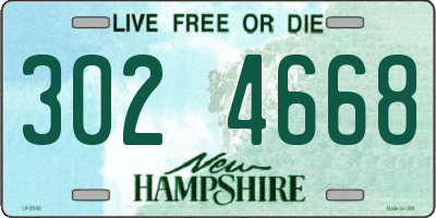NH license plate 3024668