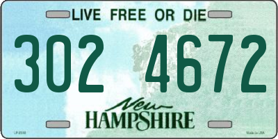 NH license plate 3024672