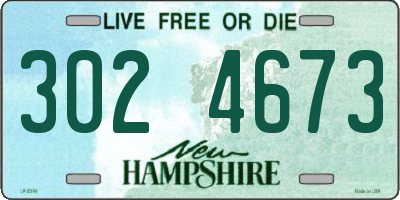 NH license plate 3024673