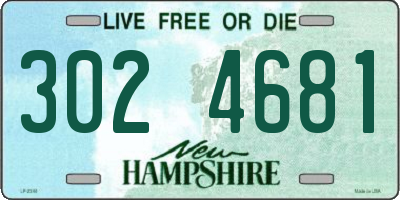 NH license plate 3024681