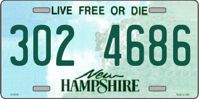 NH license plate 3024686
