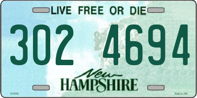 NH license plate 3024694