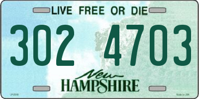 NH license plate 3024703