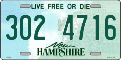 NH license plate 3024716